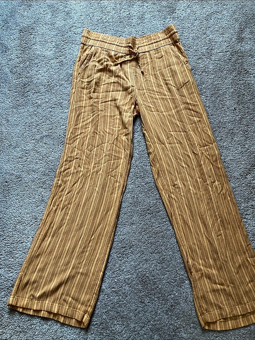 prAna Striped Wide Leg fernie beach Pants Size Medium Like New